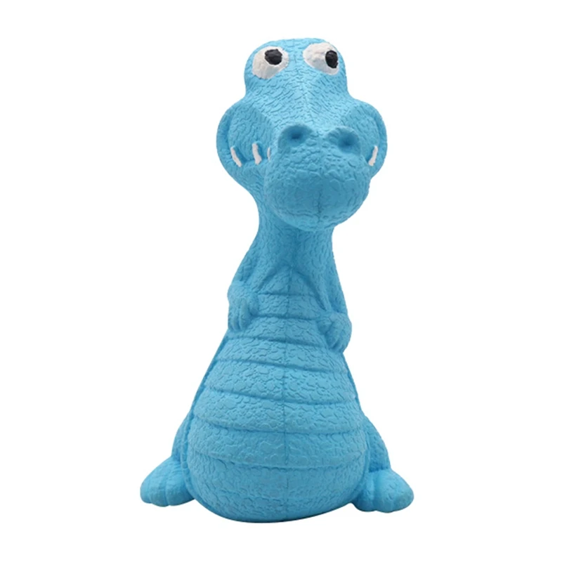 Blue-Dinosaur Жевательная игрушка для щенков и собак, устойчивая к укусам резиновая молярная палочка для собак в форме животных жевательная игрушка для чистки зубов - Цвет: Blue-Dinosaur