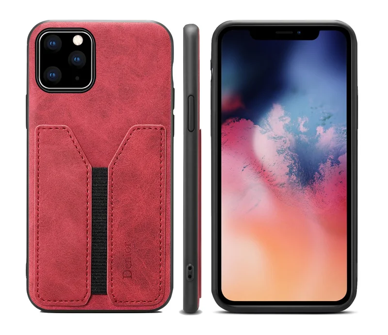 Для iPhone 11 11Pro MAX, мягкий ТПУ чехол для мобильного телефона, кожаный чехол, кредитный держатель для карт
