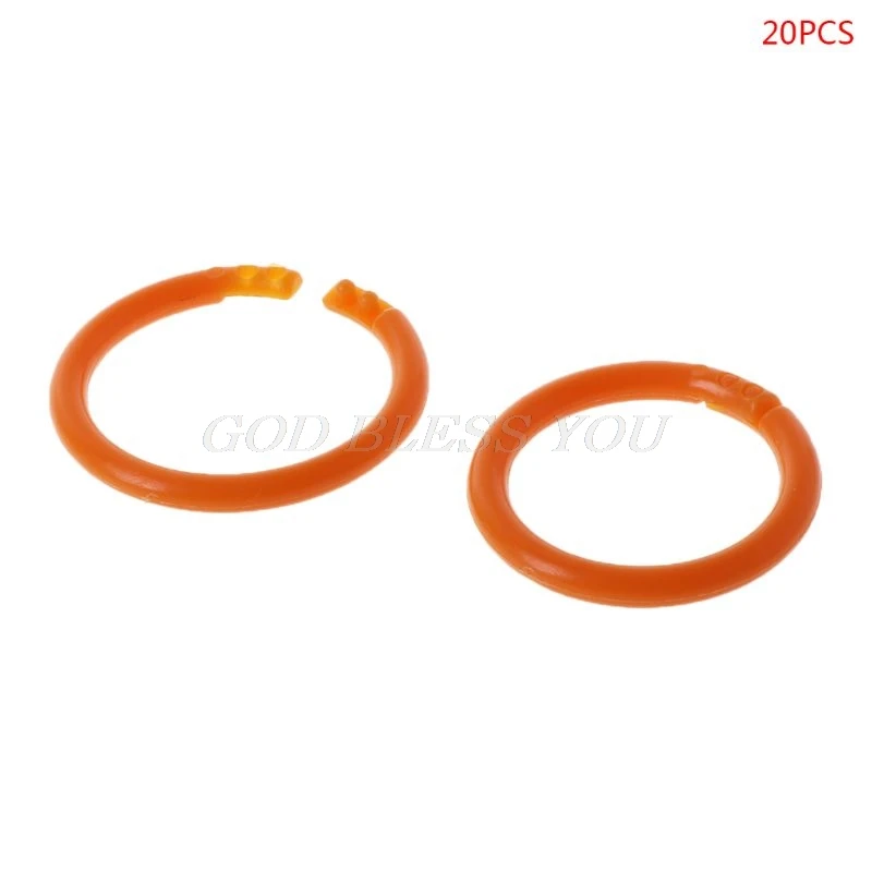 20x креативный пластиковый круг, многофункциональное кольцо-скоросшиватель для рукоделия, скрапбукинга, альбома, книги, офиса - Цвет: Оранжевый