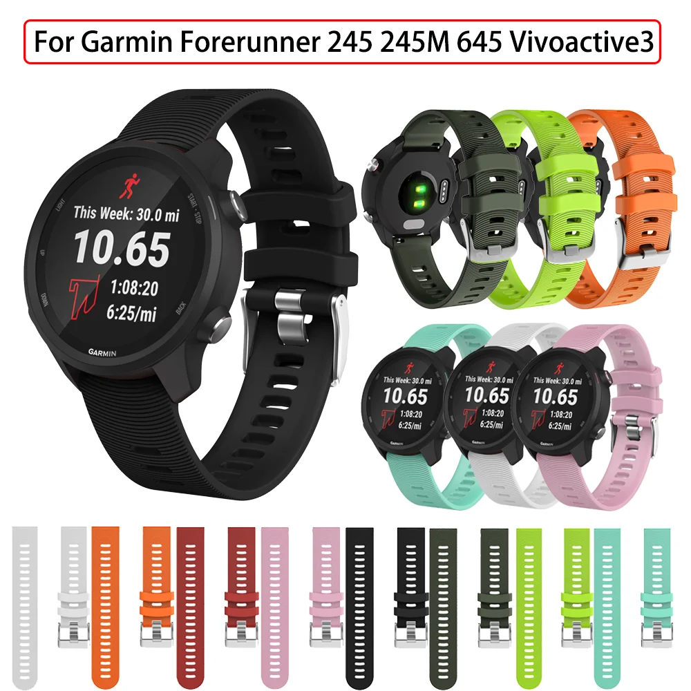 

Vivoactive3 Correa Watch Band Strap For Garmin Vivoactive 4 3 /Venu soft Silicone Wristband Bracelet for Forerunner 245 245M 645