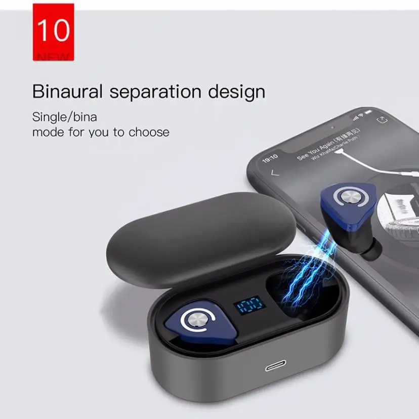 Type c 5 0 Earphones Bluetooth Earphone Wireless Earphone TWS Headset Stereo Earbuds Sport Bloototh LED Display With Mic