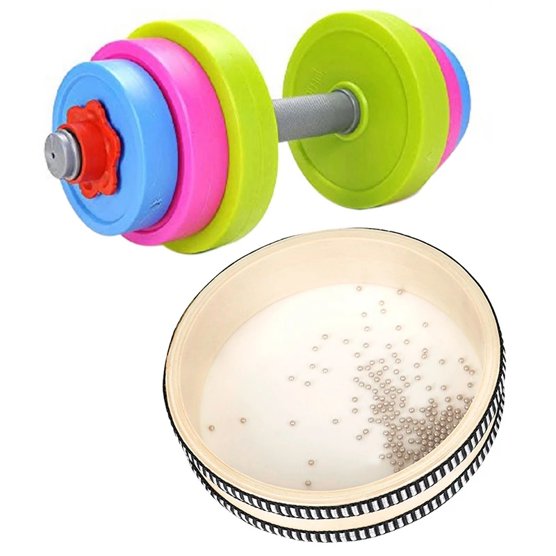 Children's Dumbbell Toy & 6 Inch Wave Drum Children Music Toys