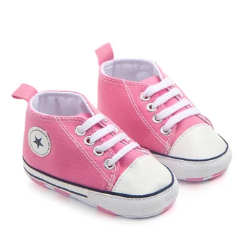 

Unisex Toddler Casual Canvas Baby Infant Boy Girl Shoes Hot Newborn First Walkers Crib Shoe White Soft Anti-Slip Sole