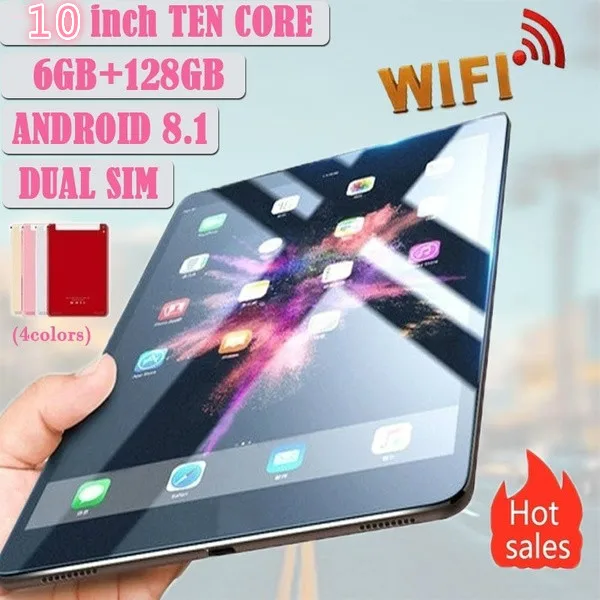

2020 New WiFi android tablet PC 10 Inch Ten Core 6G+128G 1280*800 IPS Screen with 4G Phone Call Tablet Buletooth Tablet Gifts