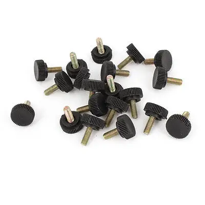 

20pcs 13mm Head Dia M4x10mm Thread 17mm Height Clamping Straight Knurled Knob
