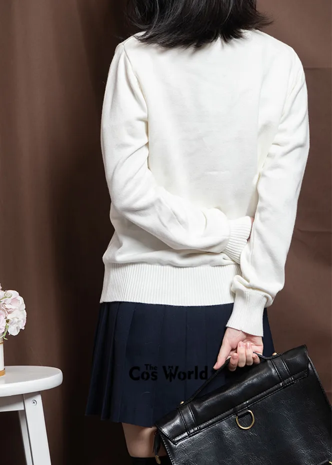 Women Knit Cardigan Spring Autumn Long Sleeve V Neck Sweater Outwear For JK School Uniform
