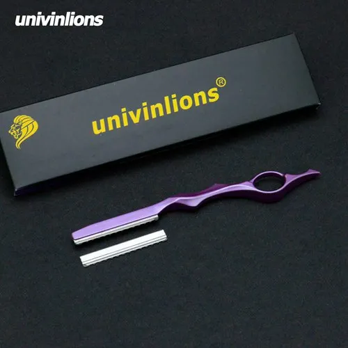 Univinlions 1 больше лезвия многоцветные Парикмахерские филировочные бритвы прямая Парикмахерская бритва нож для стрижки волос тоньше палочка бритвы - Цвет: B-9-R