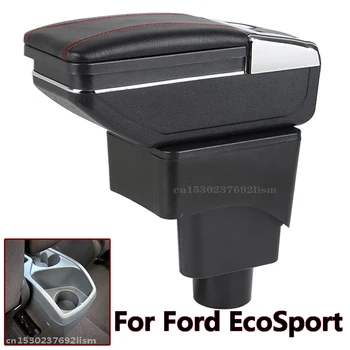 

For Ford Ecosport Accessories Armrest Box Leather Arm Rest Strorage Box Center Console Car-styling Interior