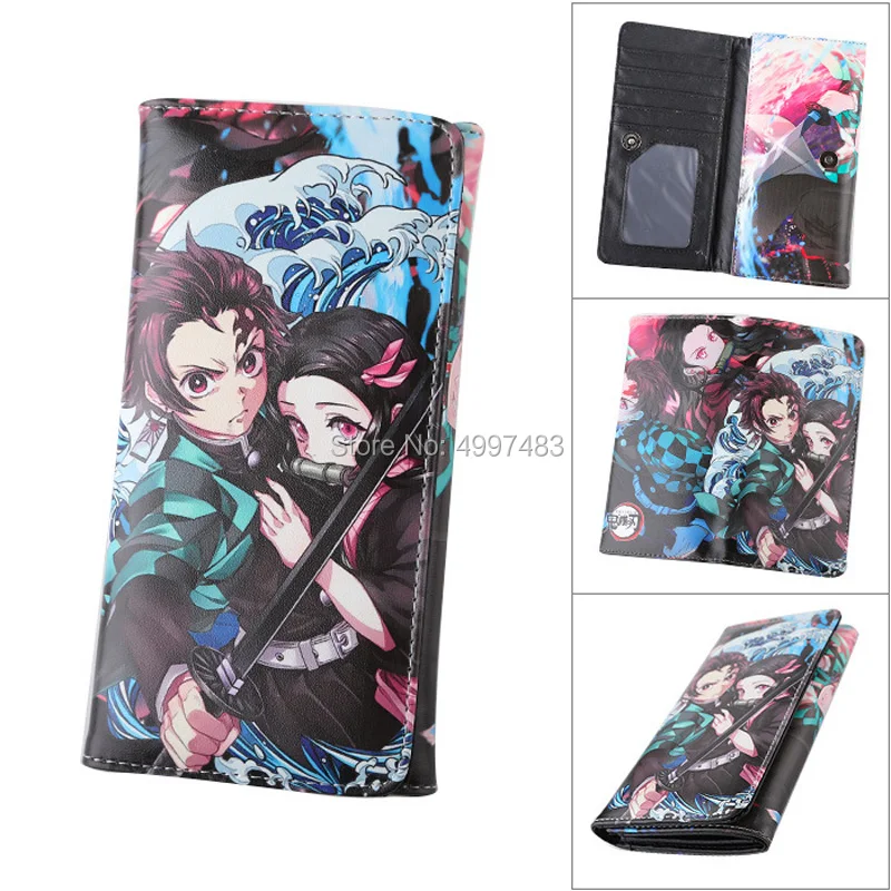 Аниме Demon Slayer: Kimetsu no Yaiba Длинный кошелек на молнии Kamado Tanjirou/Nezuko Синтетическая кожа кошелек с держатель для карт