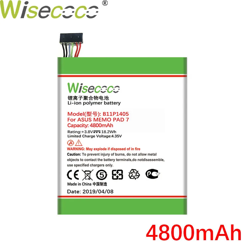 WISECOCO 4800 мАч B11P1405 батарея для ASUS MeMO Pad 7 ME70CX K01A мобильный телефон новейшее производство высокое качество батарея