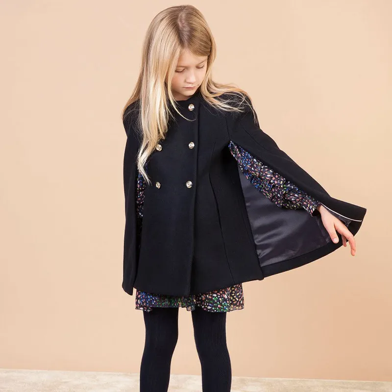 

High-end children's clothing children's autumn and winter new girls' shawls in large children's woolen coats capes