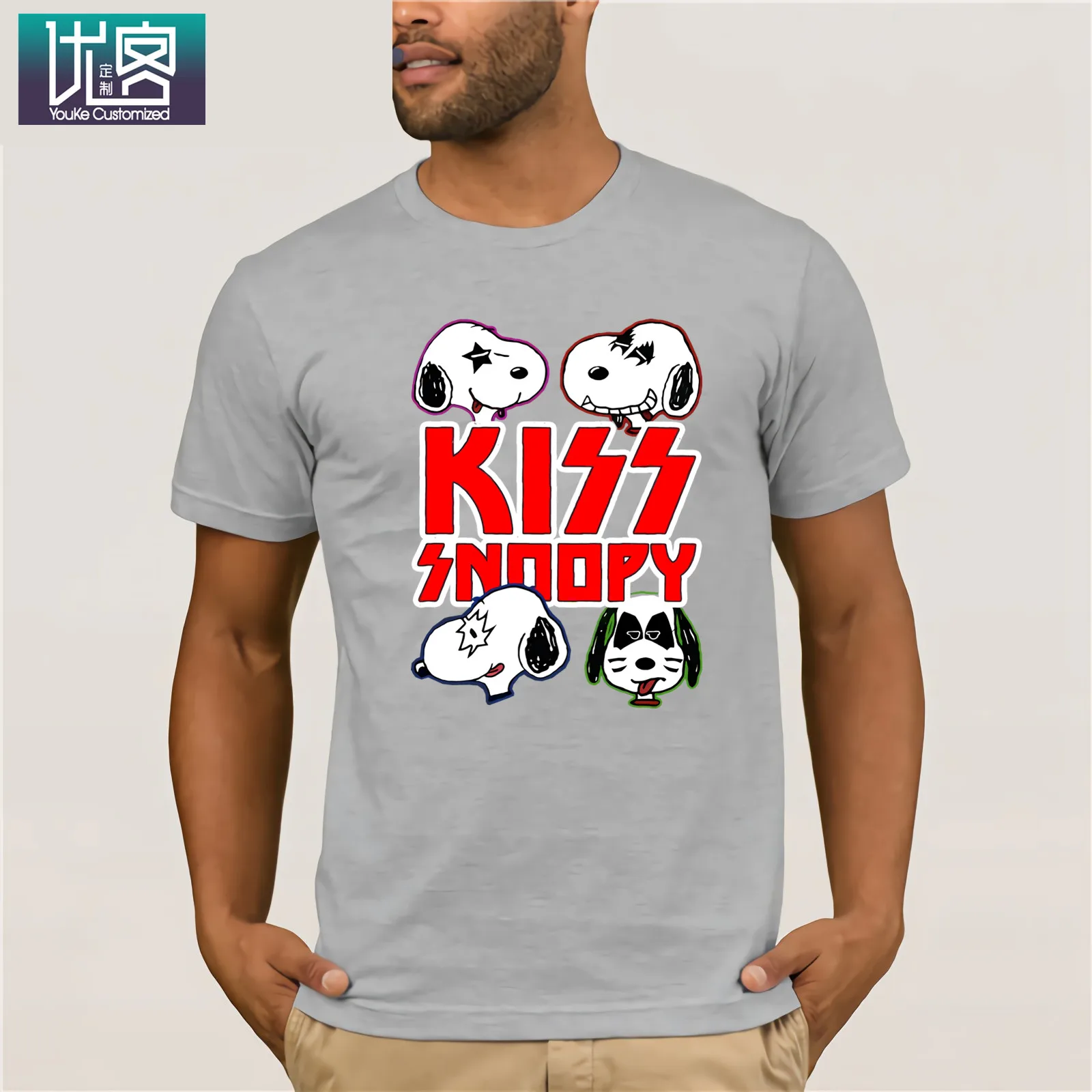 Kiss Band PEANUTS тяжелый металл арахис футболки 2019 летняя мужская футболка с коротким