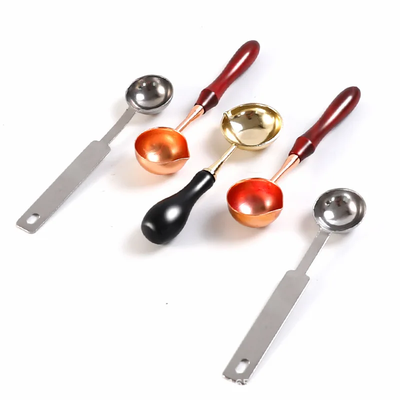 Metal Wax Spoon Retro Wax Seal Spoon Sealing Wax Spoon Tool Stamps for  Scrapbooking Craft Supplies Stamping Wooden Handle Spoon - AliExpress
