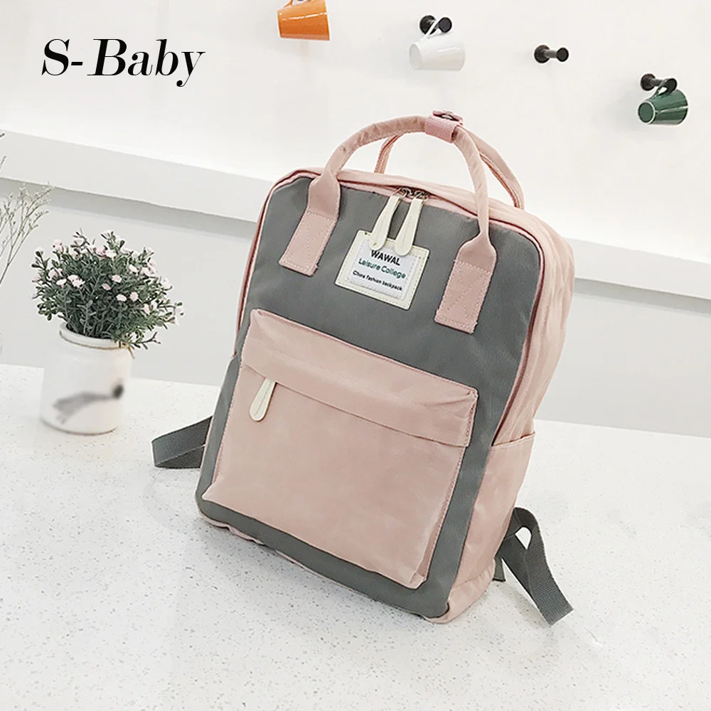 Большой рюкзак в стиле пэчворк однотонная сумка на плечо повседневный женский