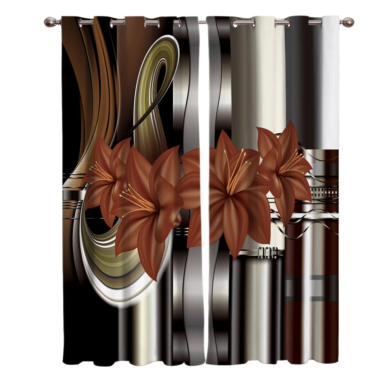 Modern Red Flowers Fluid Window Curtains Living Room Kitchen Curtains For Bedroom Left And Right Biparting Open Curtains Curtains Aliexpress