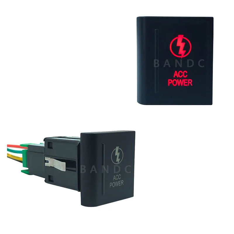 Led Rosso, Interruttore A Pulsante Di Alimentazione Acc Per Auto Lato Sinistro Con Connettore Di Cablaggio Per Vw Volkswagen Amarok, 3Amp 12V, Accesso