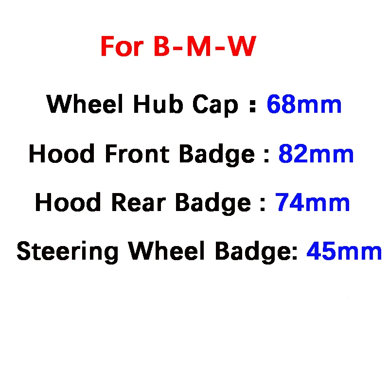 45mm 56mm 74mm 82mm for BMW F20 F30 F31 E36 E60 E46 E91 X1 X3 X5 Front Hood Rear Trunk Wheel hub steering wheel Badge Emblem | Автомобили