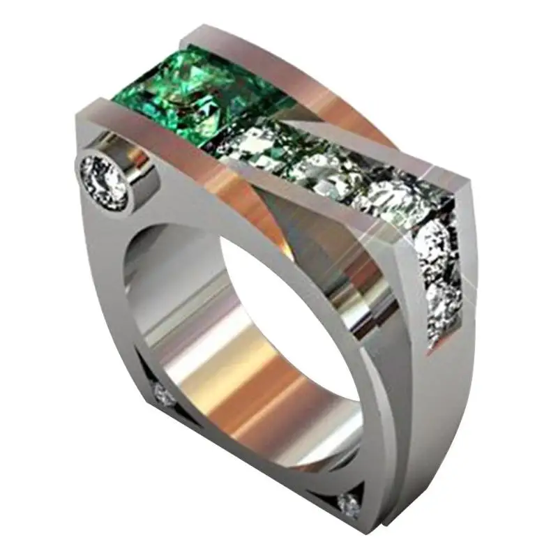 

Classic Square Big Width Signet Crystal Rings for Women Retro Alloy Geometric Finger Ring Wedding Jewelry Gift