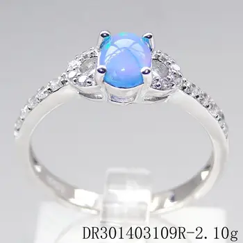 

Dainty Designs 925 Sterling Silver Blue Fire Opal Ring Womens Engagement Wedding Party Gift Jewelrys
