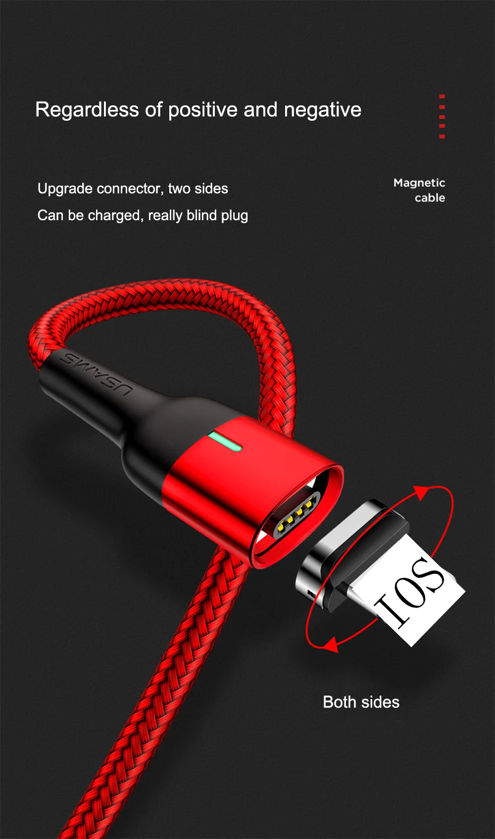 Магнитный USB кабель QC3.0 для iPhone Micro usb type C кабель передачи данных для быстрой зарядки для huawei Xiaomi LG магнитное зарядное устройство мобильного телефона
