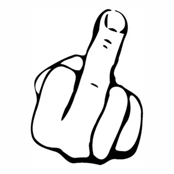 

Middle Finger stickers car laptop motorcycle Cartoon Vinyl Styling window Decal Sticker 15x10.8cm