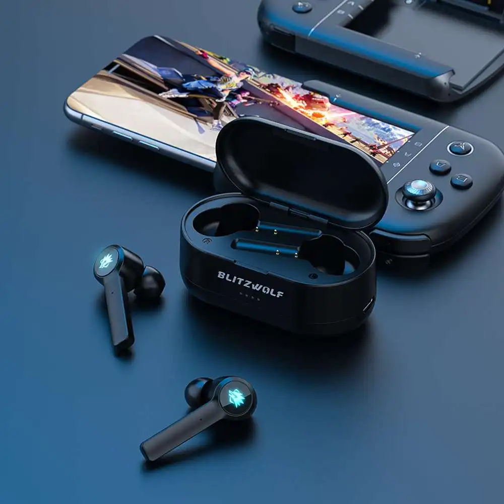 BlitzWolf BW-FLB2 TWS Gaming bluetooth Earphone Wireless Earphones In-ear Low Latency HiFi Sound Gamer Earbuds with Microphone