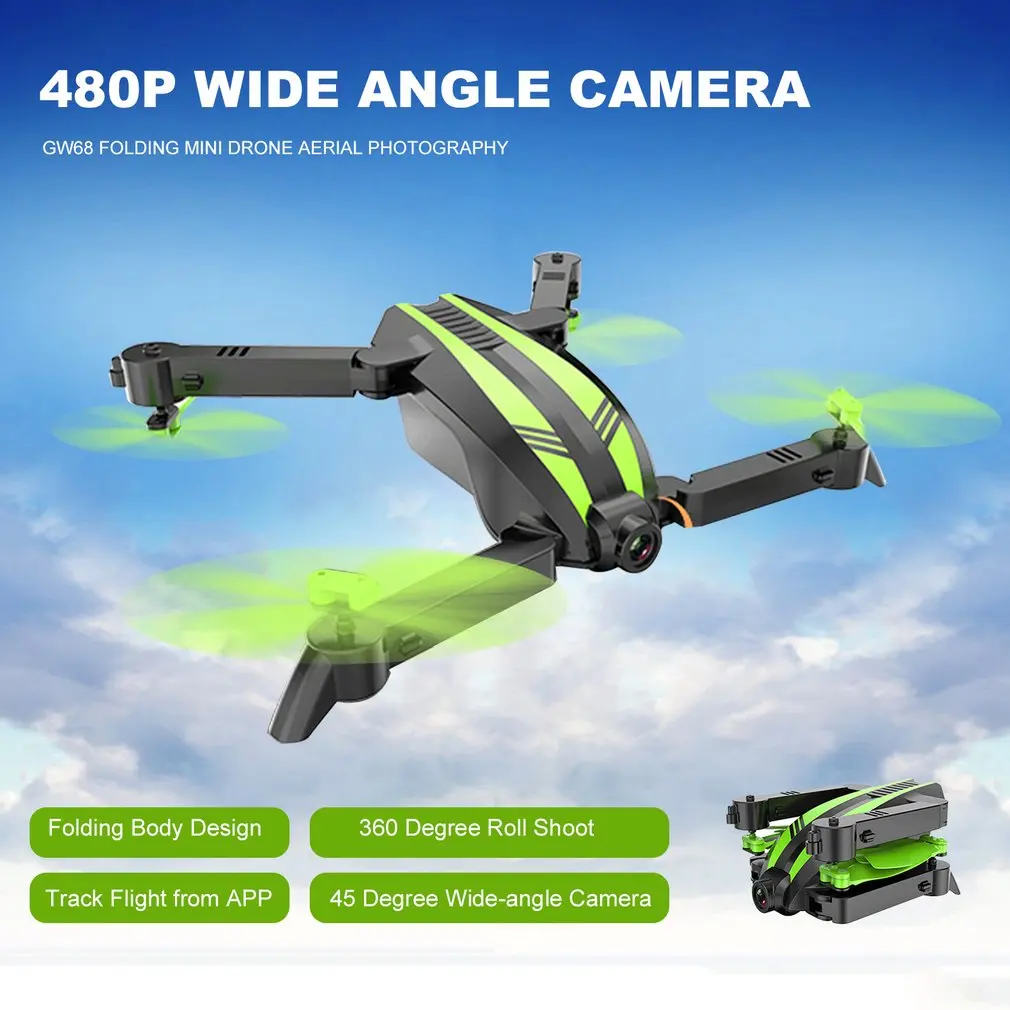 

Global Drone GW68 FPV 480P/720P Camera RC Drone Folding Mini Drone Altitude Hold Aerial Photography Wide Angle RC Helicopter Toy