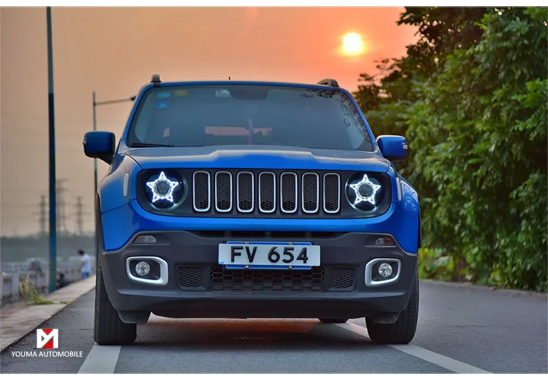 Автомобильный стайлинг фары в сборе для JEEP Renegade фары светодиодный фары H7 ксеноновые линзы с DRL