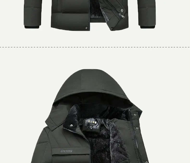 2022 New Fashion Fleece Hooded Winter Coat Men Thick Warm Mens Winter Jacket Windproof Gift For Father Husband Parka