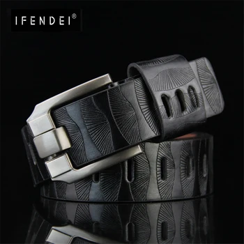 

IFENDEI Mens Belts For Jeans Luxury Brand Designer Leather Belt For Man 2020 High Quality Embossing Belt