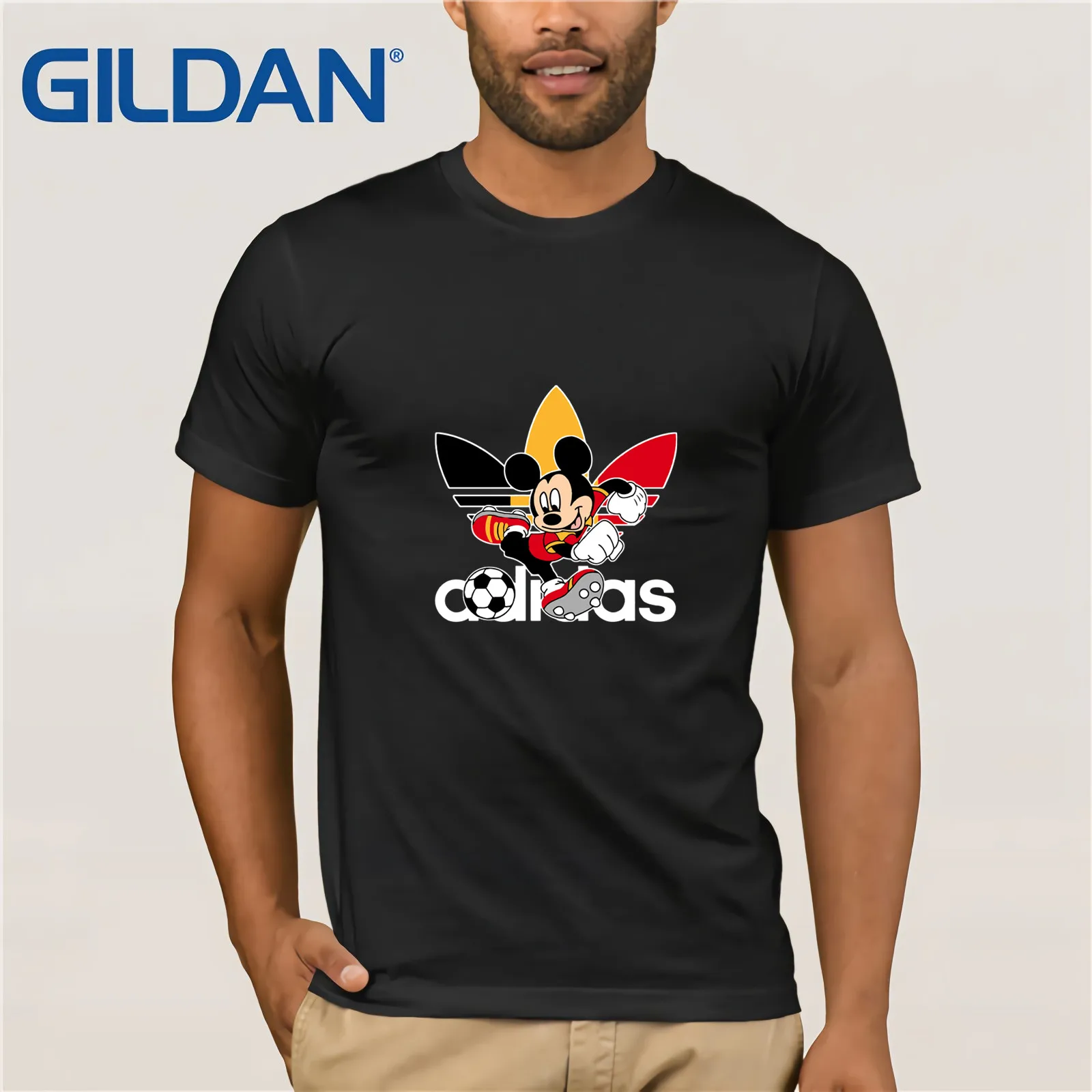 

BELGIUM FOOTBALL Mickey MEN'S T-SHIRT Clothes Popular T-Shirt Crewneck 100% Cotton Tees Casual Short Sleeve Top for Men Tops