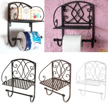 

Toilet Paper Holder with Shelf for Bathroom - Wall Mounted, Vintage Retro Style