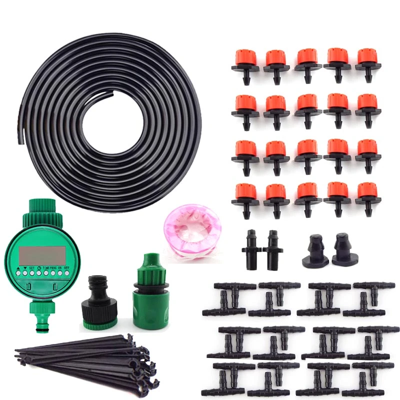Self Garden Irrigation Watering Kits Micro Drip Mist Spray Cooling System 50M Self Garden Irrigation Watering Kits Micro Drip Mist Spray Cooling System 50M