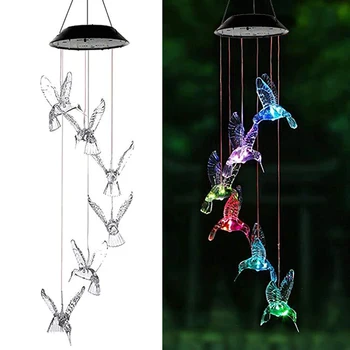 

Solar Powered LED Wind Chime Portable Color Changing Outdoor Decorative Windbell Light PAK55