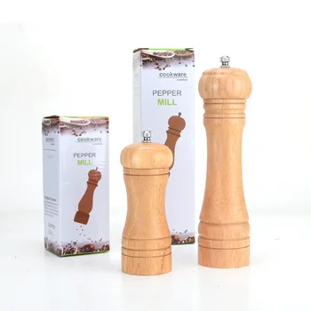 

Primary Color Multi-functional Ceramic Core Solid Wood Pepper Grinder Spice Mill Kitchen Multi-functional Seasoning Bottle Tool