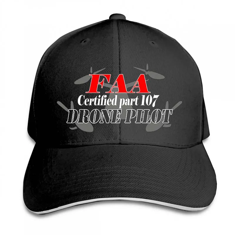 Certified Part 107 FAA Drone Pilot Baseball cap men women Trucker Hats fashion adjustable cap - Цвет: 2-Black