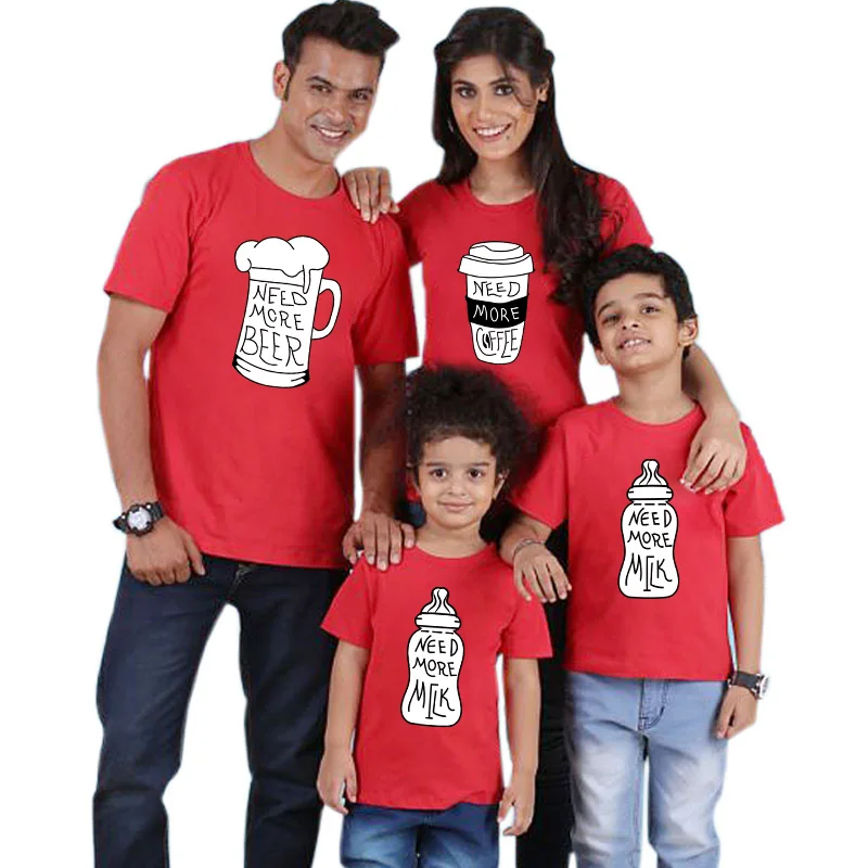 Одинаковые комплекты для семьи Одежда для маленьких девочек Милая футболка с принтом «папа и я» Одежда для мамы, папы, папы, дочки и сына - Цвет: Color 4