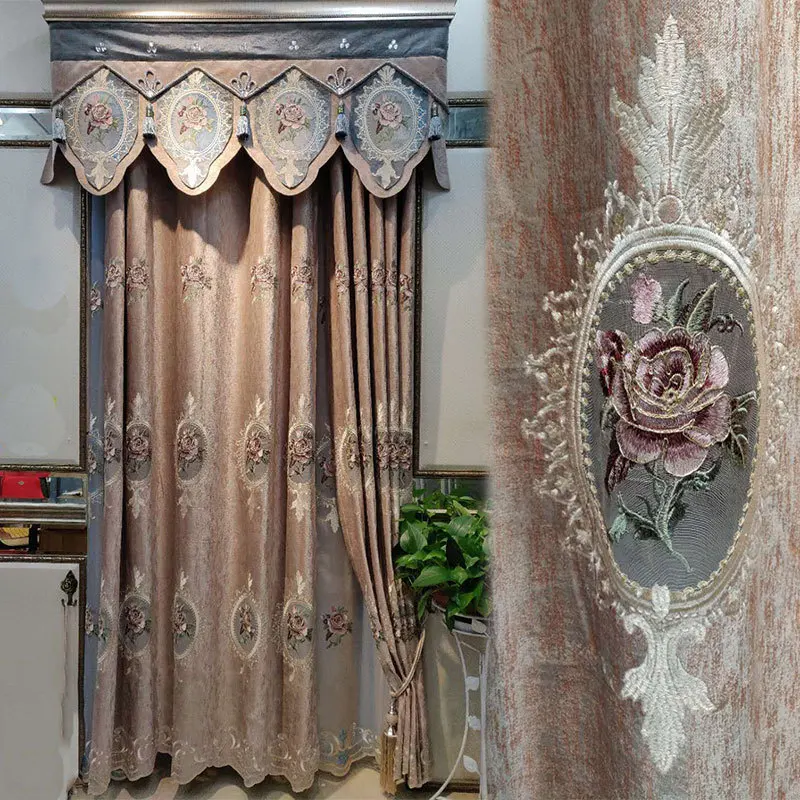 

European luxury high-precision three-dimensional embroidered curtains for the Living Room Window curtain Bedroom luxury drapes