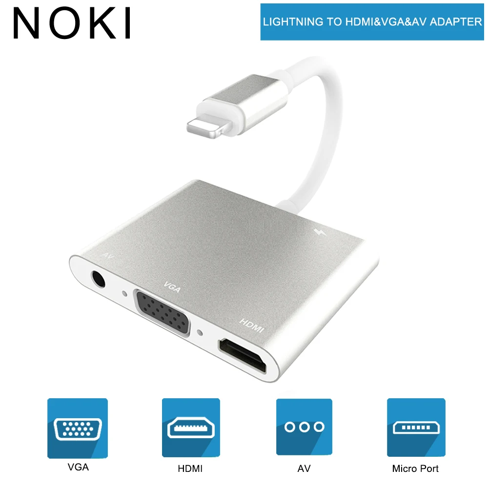 

High Quality HDTV OTG Adapter For Lightning to VGA HDMI AV Audio Video Adapter For iPhone Xs X 8 7 6plus For iPad Air/mini/pro