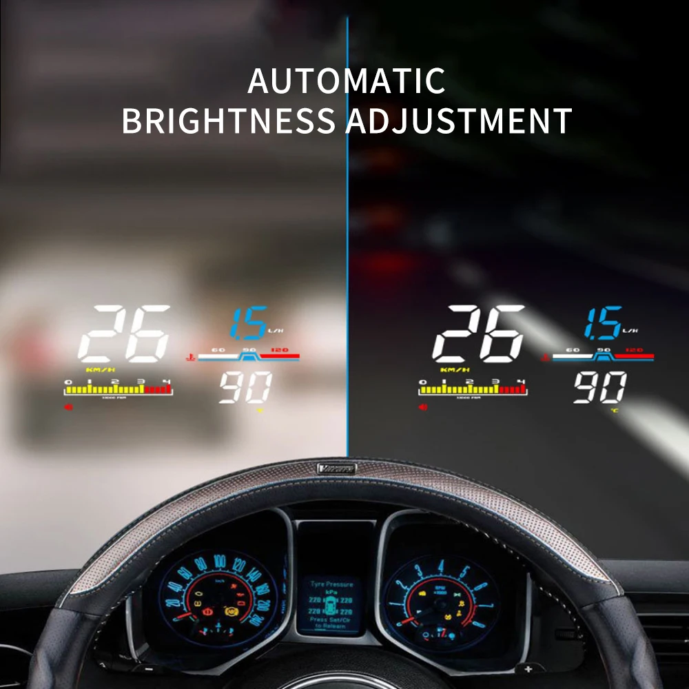 " Автомобильный HUD OBD2 дисплей цифровой измеритель скорости лобового стекла проектор усталость сигнализация датчик скорости топлива