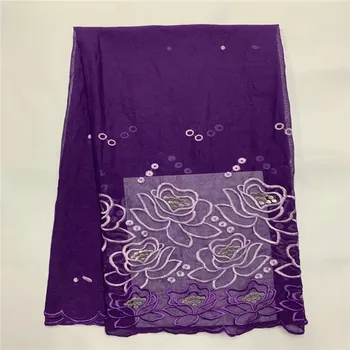 

5 yard Swiss lace fabric 2020 latest heavy beaded embroidery African 100% cotton fabrics Swiss voile lace popular Dubai style LX