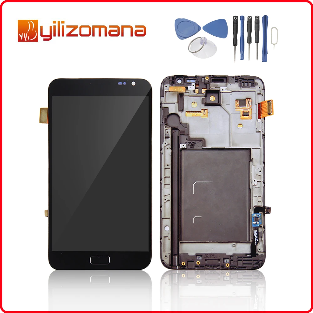 

Super Amoled For Samsung Galaxy Note N7000 LCD Touch Screen Digitizer Assembly for Samsung I9220 Display with Frame Replacement