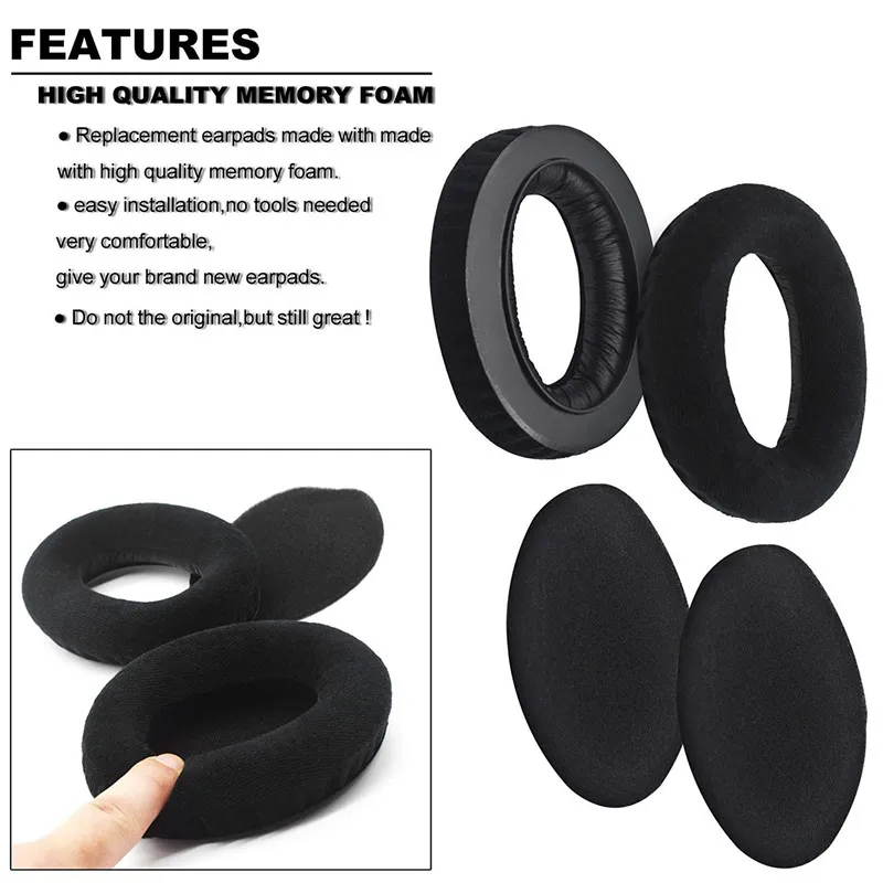 Earpads para Sennheiser Hd525 Hd535 Hd545 Hd565 Hd580 Earpad Hd600 Hd650 Bandana Fones de Ouvido Par Almofadas Almofada de Ouvido Copos Espuma - Image 4