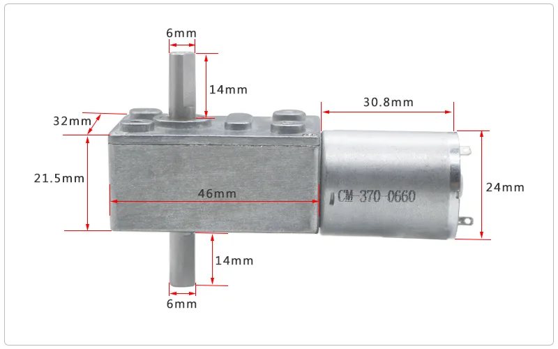 EJ.life moteur à engrenages Turbo JGY‑370 DC 24V moteur à vis sans fin