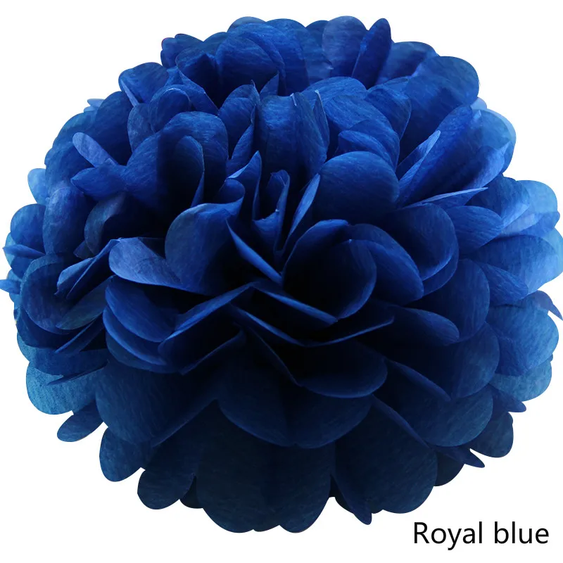 ZHQ Royal blue 4/6/8/10/12/14/16 дюймов Декоративные Бумага Pom poms подвесной бумажный фонарик шары диаметром украшение на свадьбу День рождения Детская праздничная одежда; расходные материалы - Цвет: ZHQ Royal blue
