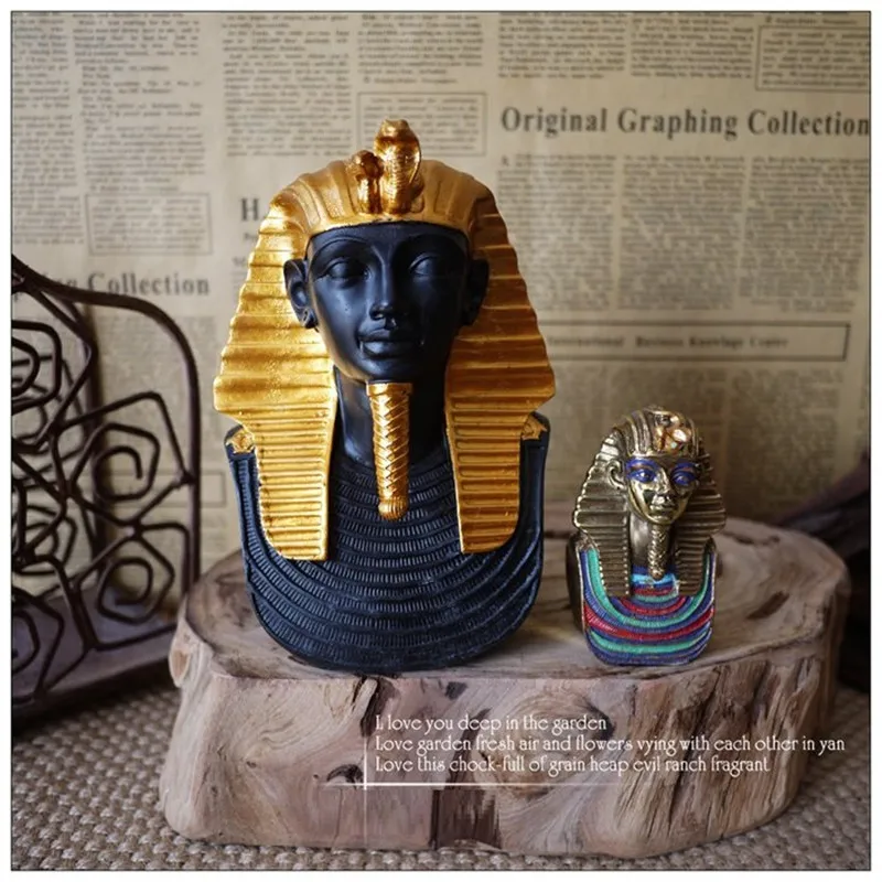 Creative Ancient Egypt Tutankhamun Pharaoh Art Sculpture Cleopatra Figurine Resin Crafts Decorations For Home R3697