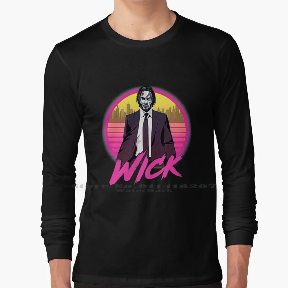 John Wick Retro T-Shirt T Shirt 100% Puro Cotone John Wick Baba Yaga Hitman Keanu Reeves Killer John Wick John Wick Parabellum