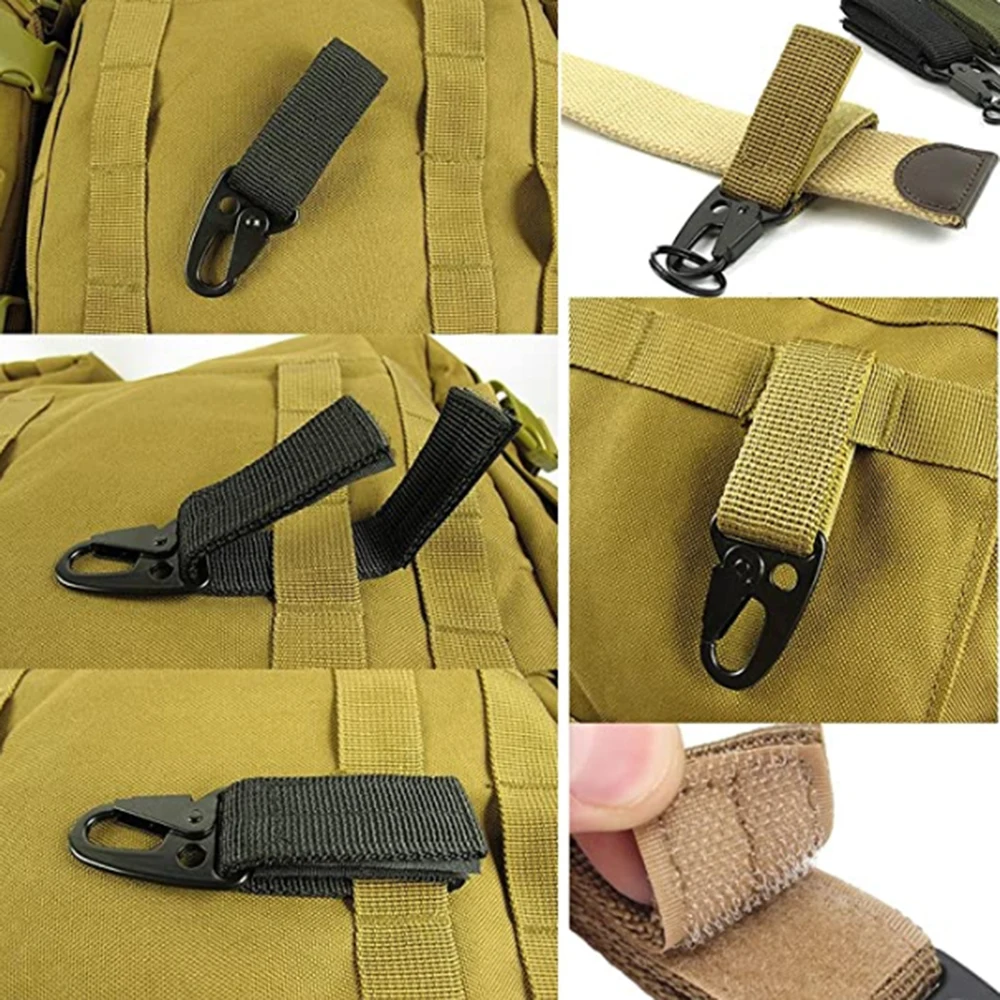 Outdoor Molle Carabiner Belt Clip Hanger Webbing Backpack Buckle Strap Keychain Hook Attach Quickdraw Clasp Camp Tactical Holder 4