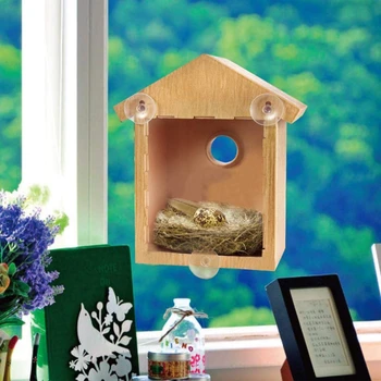 

Outdoor Bird Nest Garden Decoration Supplies Window Wooden Bird Cages Nests Box Home House