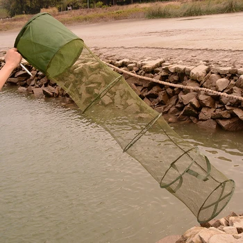 

5 Layers Collapsible Fishing Basket Dip Net Fishing Cage Fishing Accessories Tool 30cm*140cm